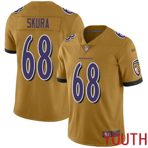 Baltimore Ravens Limited Gold Youth Matt Skura Jersey NFL Football #68 Inverted Legend